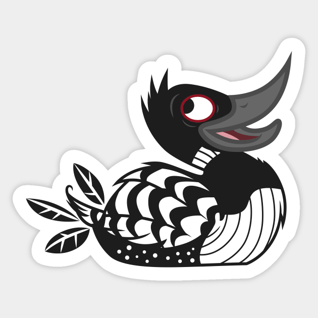 Common Loon Sticker by CloudyGlow